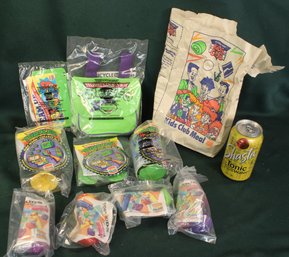 5 Burger King 1993 Teenage Mutant Ninja Turtle Toys & 4 Burger King Top Kids 1992 Spinning Tops In Bag  (186)