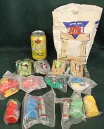 4 Burger King Toys, 4 Wind Up Toys & 4 Life Saver Holder In Bag 1989  (187)