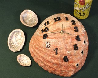 Large Abalone Shell Clock & 3 Small Abalone Shells  (188)