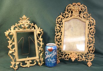 Antique 2 Victorian  Cast Metal Frames,  Ca. 1890,Fits 6x4' & 5.5x8.5' Pictures  (18)