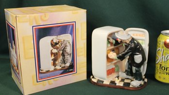 Flambo Imports Porcelain Emmett Kelly Jr. Clown Figurine, Signed,  5'H In Box  (192)