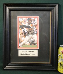 Framed Hank Aaron Hall Of Fame 1982 Autographed Photo, 10x12  (194)