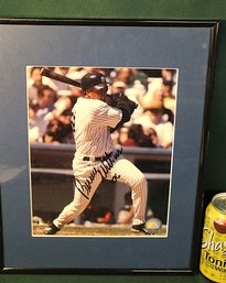 Framed & Matted Bernie Williams Autographed Photo, NY Yankees, 11.5x14.5'  (195)