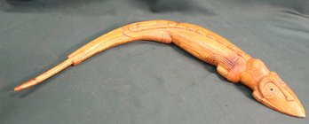 Carved Wood Lizard Figurine , 26' Long  (196)