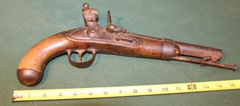 Antique Flint Lock Pistol, A. Waters, Millbury, MS, With Ram Rod, 1840   (197)