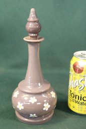 Antique Hand Blown Grey Glass Barber's  Bottle W/ Stopper, Signed, 8.5H  (19)