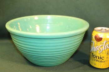 Bauer #9 Green Mixing Bowl, 2 Manufacturing Defects , 9'Dia (1)