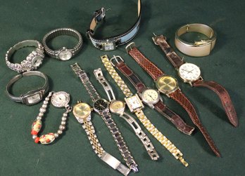Vintage 13 Assorted Lady's & Men's Wrist Watches  (202)