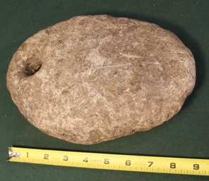 Antique Hand Made Native American Stone Canoe Weight, 9'  (204)