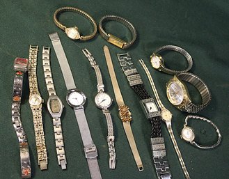 Vintage 13 Assorted Lady's & Men's Wrist Watches   (206)