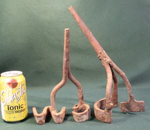 Antique 2 Branding Cast Iron Ends, 9 & 12' Long   (209)