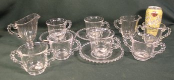 3 Candlewick Cups & Saucers, 2 Sets Candlewick Sugar & Creamers & Single Candlewick Sugar & Creamer  (211)