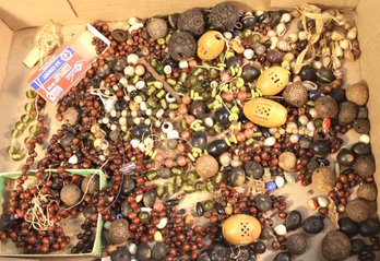 Assorted Loose Antique Beads - Bone, Glass, Seeds, Shell   (217)