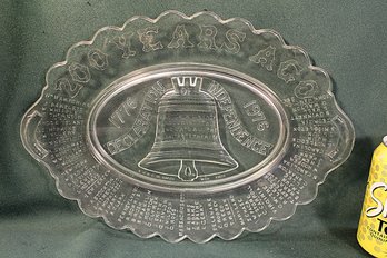 Antique Bicentennial Oval Tray, 1776-1976, 13x9'H (219)