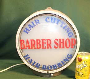 Antique Lighted Barber Shop Sign, Working, 11x7x12h  (21)