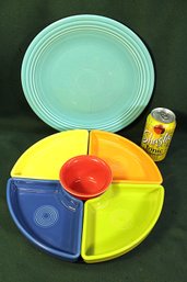 12'D Large Fiesta Plate & 6 Pc Fiesta Entertainment Set Incl 12' Plate, 4 Trays & Bowl  (21)