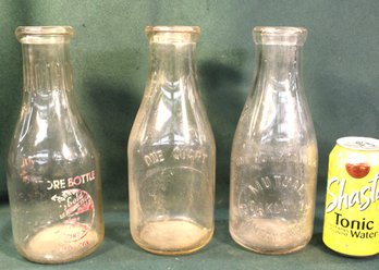 Antique 3 Milk Bottles - Redding, Ca, Oakland, Ca & Other (222)