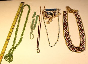Assorted Incomplete Beadwork - Native American Belt, Necklaces, As Is Segments  (223)