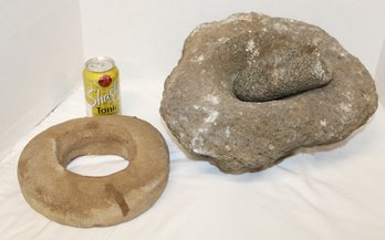 Native American Mortar & Pestel & As Found Round Rock  (225)