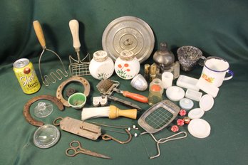 Misc. Lot - Spatterware Funnel, Chatillon's Balance Scale, Shakers, Kitchen Utensils, More  (227)