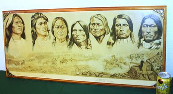 'The Indians Of The Little Big Horn', Dona Phillips, Decoupage, 36x17'H   (230)