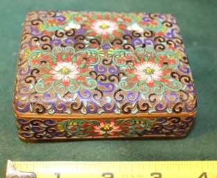 Enameled Cloisonne Small Box, 4x3x1.5'H     (232)