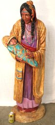Native American Woman & Child Cast Statue, 18x54'H (232)