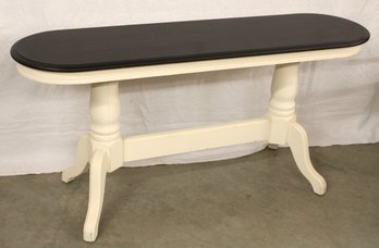 Painted Oak Oval  Double Pedestal Sofa Table, 52x15x25'H   (235)