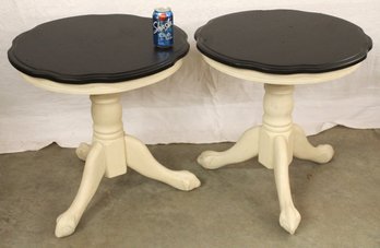 Pair Painted Oak End/Lamp Tables, 24x24'   (236)