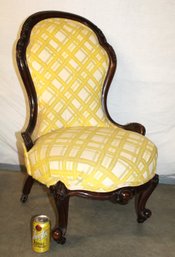 Upholstered Victorian Walnut Slipper Chair, Ca 1860, 34'H  (237)