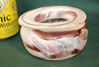 Hand Blown Glass Ladies Spittoon By J. Drumm, Unsigned  (239)