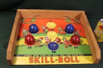 Antique 'Skill-Roll'  Game W/4 Balls, 16x14'  (23)