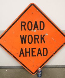 'Road Work Ahead' Aluminum Street Sign, 30x30'  (246)