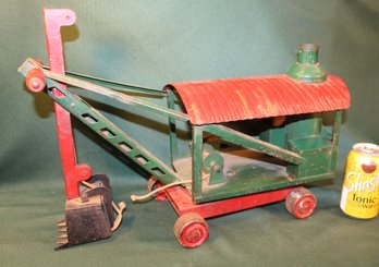 Antique Keystone Ride On Toy Metal Steam Shovel, (Needs New String), 19' Long   (257)