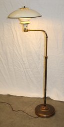 Vintage Floor Lamp, 44'H, Finger Switch Is Stuck On  (257)