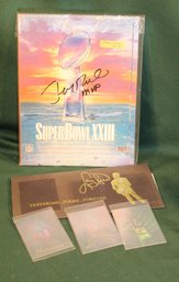 Super Bowl XXIII Program Signed Jerry Rice MVP 1989 & 3 Larry Bird 1992 Holograms W/COA   (260)