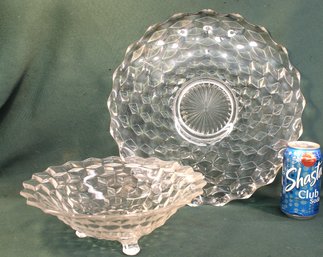 Fostoria American 14'd Platter & 10'D Footed Bowl  (262)