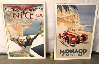 2 Framed Posters - 1910 Nice & 1937 Monaco, 26x38'H  (262)