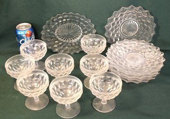 Fostoria American 8x6 Plate, 6@7.5' Plates, 8 Sherbets (266)