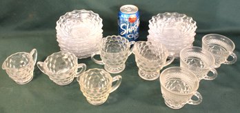 Fostoria American 12 @5' Bowls, 3 Cups, 2 Sugars & 1 Creamer And Bubble Sugar & Creamer (267)