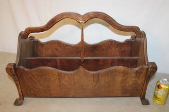 Charming Antique Wooden Magazine Holder, 25x14x18'H  (268)