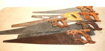 Antique 6 Rip And Crosscut Hand Saws   (271)