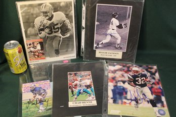 Signed  Photos - Reggie Jackson 1993, Antowain Smith, Dexter Carter, Chad Henne, Lem Barney(274)