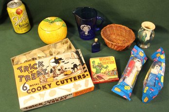 Misc. Lot - Halloween Cutters, Shirley Temple Pitcher, Occ. Japan Jar, Film, Pez, More   (277)