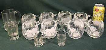 8 Nestle Co. Collectable World Cups (4 W/Original Sticker On Bottoms)  & 3 Shot Glasses, Mug   (27)