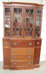 1940s Mahog. Secretary W/million Doors, Pull Out Desk Drawer, Original Hardware & Finish, VG Condition  (284)