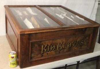 Kid Glove Country Store Cabinet W/lift Top, Back Door That Folds Down W/27 Drawers,, Gloves, 33x29x16'H  (289)