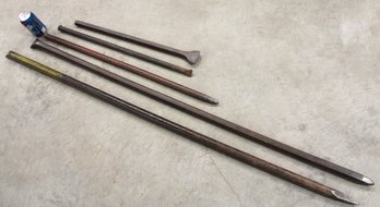 5 Pcs. Iron Pry & Crow Bars, 59, 56, 33 26, & 23' Long  (292)