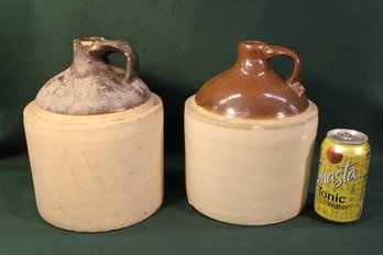 Antique Pair Stoneware Whiskey Jugs, 10'H   (293)