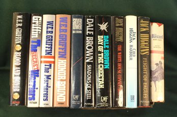 11 Books - W.E.B. Griffin, Dale Brown, Jack Higgins, John Jakes, Most 1st Editions     (294)